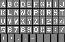 Get the full set of 26 8 inch . 8 Inch Parking Lot Stencils Letter Number Wording Stencils Del Graphics Inc