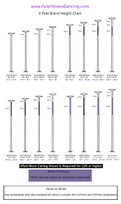 X Pole Dance Pole Height Chart 3 The Pole Fitness Dancing Shop