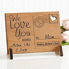 Sending Love To Mom Personalized Natural Wood Postcard Wood Postcard Diy Gifts For Mom Diy Mother S Day Crafts