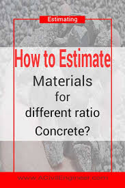 how to calculate materials for different ratio concrete a