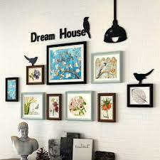 Orchid white flowers bathroom decor wall art teal blue canvas wall art rustic prints plant floral paintings 4 pcs pictures framed artwork ready to hang for living room kitchen bedroom dining room. Dining Room Wooden Wall Picture Frames Set Creative Combination Wall Photo Frames With Sticker 9 Pcs Frame Photo Cadre Photo Buy At The Price Of 77 88 In Aliexpress Com Imall Com