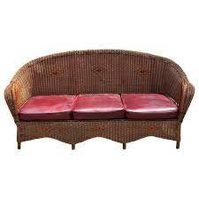 This iconic sofa is completely made out of foam and features the original wool fabric upho. Vintage Wicker Sofa For Sale At 1stdibs