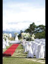 Simple Garden Wedding At Baguio Country Club With The Heavens And Mountains As Backdrop Photo Credits To El Garahe Wedding Garden Wedding Table Decorations