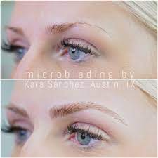 Unlike eyebrow tattoos that often look unnatural and unappealing, eyebrow microblading lasts for 3 years at most, providing you with your dream naturally looking. Before After Kara Sanchez Beauty Make Up Beauty Eyebrows Microblading Brows Shaping Shap Microblading Eyebrows Blonde Eyebrows Beauty Eyebrow