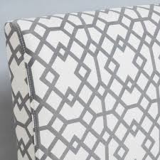 Handmade in the u.s.a., this arm chair features gently flared arms and a plush, padded seat. Casie Grey Geometric Patterned Fabric Accent Chair Set Of 2