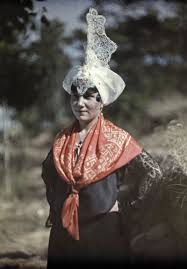 Europe Portrait Of A Woman Wearing A Traditional Dress Les Sables D Olonne Vendee France Lace European Costumes Folk Clothing Lace Costume