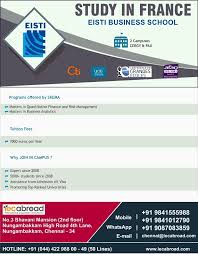 Study In France Eisti Risk Management Business School Tuition Fees