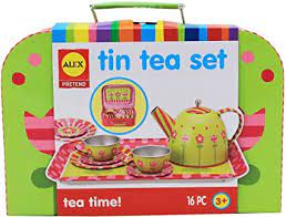 Rare snowbaby theme complete antique toy tin lithograph child teaset for 6. Amazon Com Alex Pretend Tea Time Kids Tea Set 16 Piece Toys Games