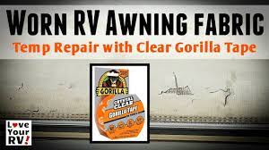 Worn Damaged Rv Awning Fabric Temp Repair Youtube