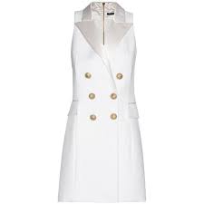 Balmain Tuxedo Dress Tuxedo Dress Balmain Dress White Tuxedo Jacket