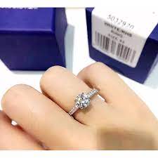 Step into the world of swarovski: Original Swarovski Crystal Ring Single Diamond Four Claw Female Ring Diamond Ring To Send Wife Birthday Gift Lazada