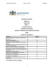 Creative thinking to address business problems and to improve business practice. 2021 Bstd Grade 11 Week 1 Chapter 7 Creative Thinking Problem Solving Notes Term 2 1 Docx Gde Business Studies Grade 11 Notes Chapter 7 Course Hero