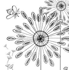 Adult Colouring Pages Of A Dandelion Art Design By Tangledpeacock Dandelion Art Tangle Art Coloring Pages