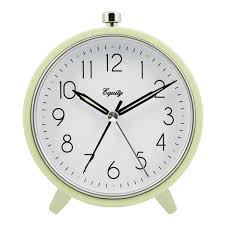 Equity by La Crosse 5 in. Round Light Green Silent Sweeping Quartz Metal  Alarm Clock 20090 - The Home Depot
