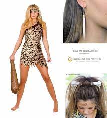 No Bones About It This Cave Woman Costume Looks Fun All You Need Is A Leopard Print Dress Giant C Cave Woman Costume Women Halloween Costume Halloween Women