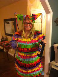 Diy Pinata Costume Old Dress Felt And Hot Glue Mexican Fancy Dress Old Dresses Halloween Costumes