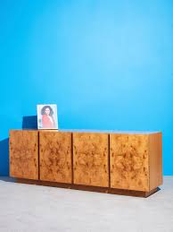 Distinguished 1970s Olive Burl Wood Credenza By Roland Carter For Lane Decaso Wood Credenza Burled Wood Burl