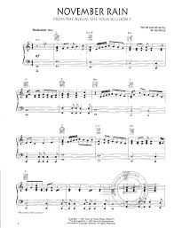 The ballad november rain reached number 3 in the us and became the most requested video on mtv, eventually winning the 1992 mtv video music award for best. November Rain Von Guns N Roses Im Stretta Noten Shop Kaufen