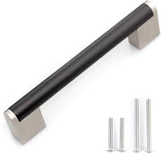 Great selection of quality cabinet hardware on sale. Buy Fulgente European Modern Cabinet Pulls Stainless Steel Kitchen Cabinets Hardware Drawer Handles Flat Black With Brushed Nickel Square Base 5 Inch Hole Spacing Length 128mm Pack Of 10 Online In Turkey B07qr2j5rp