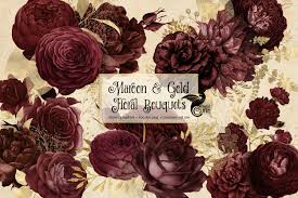 Maybe you would like to learn more about one of these? Maroon And Gold Floral Bouquets Pre Designed Photoshop Graphics Creative Market