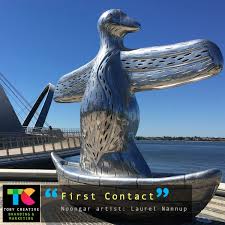 First Contact By Laurel Nannup Perth Elizabeth Quay Perth Fact Did You Know Artwork By Respected Noonga Perth Perth Western Australia Western Australia
