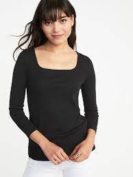 Slim Fit Square Neck Tee For Women Old Navy Tees For Women Women Fashion