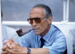 Pipe smoking Italian team manager Enzo Bearzot watches his side against  West Germany in the 1982 World Cup final.
