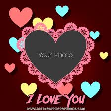 Bingkai foto minimalis dan elegan. I Love You Photo Frame Online Free Editing