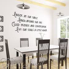 Linger At Our Table Friends Dining Room Gathering Wall Quote Simple Stencils Kitchen Wall Decor Interior Design Dining Room Interior Design Dining