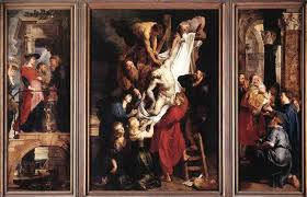 This painting seems to be more intimate, serious, and intellectual. Descent From The Cross Triptych 1612 1614 Peter Paul Rubens Wikiart Org