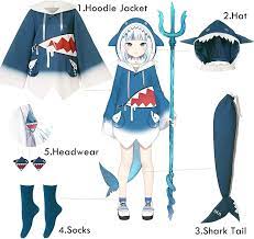 Amazon.com: NSPSTT Hololive Gawr Gura Cosplay Costume ENG Shark Costume Hat  Fish Tail 3X-Large : Clothing, Shoes & Jewelry