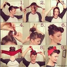 Tuto Vintage Frisuren Rockabilly Haare Frisuren Mit Bandana