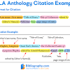 Then list the title of the book and—if given—its editor, followed by the publication details for the book. 1