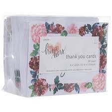 Thank you wallet card is like a warm hug for someone truly special in your life. Pink Red Navy Floral Thank You Cards Hobby Lobby 2049559