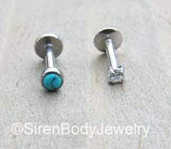 Cartilage Earring Set Of 2 Turquoise Gemstone Forward Helix Earrings F Forward Helix Earrings Gold Bar Earrings Cartilage Earrings