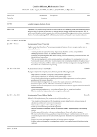 Mathematics Tutor Resume Example Mathematics Guided Writing Math Tutor
