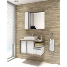 Gabinete Para Banheiro Suspenso Com Espelheira E Cuba Balcony Blanc 80cm Gabinete Banheiro Espelheira Gabinete De Banheiro Pequeno