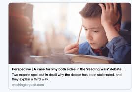 Therefore the teaching of reading, which in england is done mainly through a programme of systematic synthetic phonics, is of great importance in all. The Reading Wars Professor Jeff Bowers