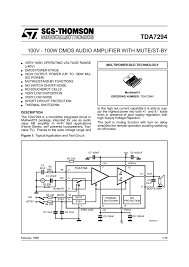 300w rms stereo power amplifier tda7294 schematic part list. Tda7294 100v 100w Dmos Audio Amplifier With Mute St By Manualzz