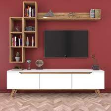 Duvara monte duvar ünitesi seçimi yaparken üniteye ek parçalar zaman zaman dikkate alınmıyor. Rani D1 Duvar Rafli Kitaplikli Tv Unitesi Duvara Monte Fiyati