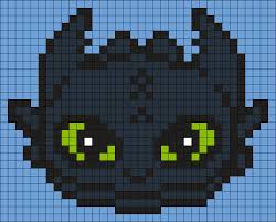 Toothless Square Kandi Pattern Pixel Art Pattern Pixel Art Grid Pixel Drawing