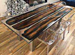 Epoxy Table Wood And Resin Custom Dining Table In 2020 Custom Dining Tables Wooden Tables Table