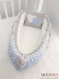 Modastra Babynest Babynest Ozel Setler Puset Ortuleri Ve Minderleri Oyun Minderleri Emzirme Yastiklari Bebek Bakim Set Bebek Besik Yatagi Bebek Mavi