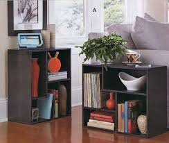 Birch veneer with a walnut finish. Amazon Com End Table Bookcase Versatile Multi Compartment Furniture Decor