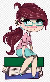 Teenager Books Cute Nerdy Girl Young School - Best Cartoon Girl Dp, HD Png  Download - 438x720(#3874960) - PngFind