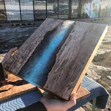 Clear Blue Resin Art Which Colour Are You Waiting For Blackforestwoodco Resin Wood Canada Design