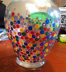 Polka Dot Painted Vase Painted Vases Vase Diy Painting