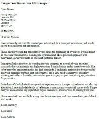 A cover letter is at least as important as a resume in helping you land an interview for the job you want. Transport Coordinator Cover Letter Example Job Cover Letter Job Cover Letter Examples Cover Letter Example