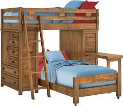 Furnish a vacation home with twin over queen bunk bed, or college dorm with a queen size loft bed with desk. L Shaped Bunk Beds