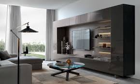 Contemporary Modern Media Tv Hi Fi Home Entertainment Furniture Shown In Canaletto Walnut And Visone Gloss L Living Room Wall Units Modern Wall Units Wall Unit